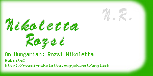 nikoletta rozsi business card